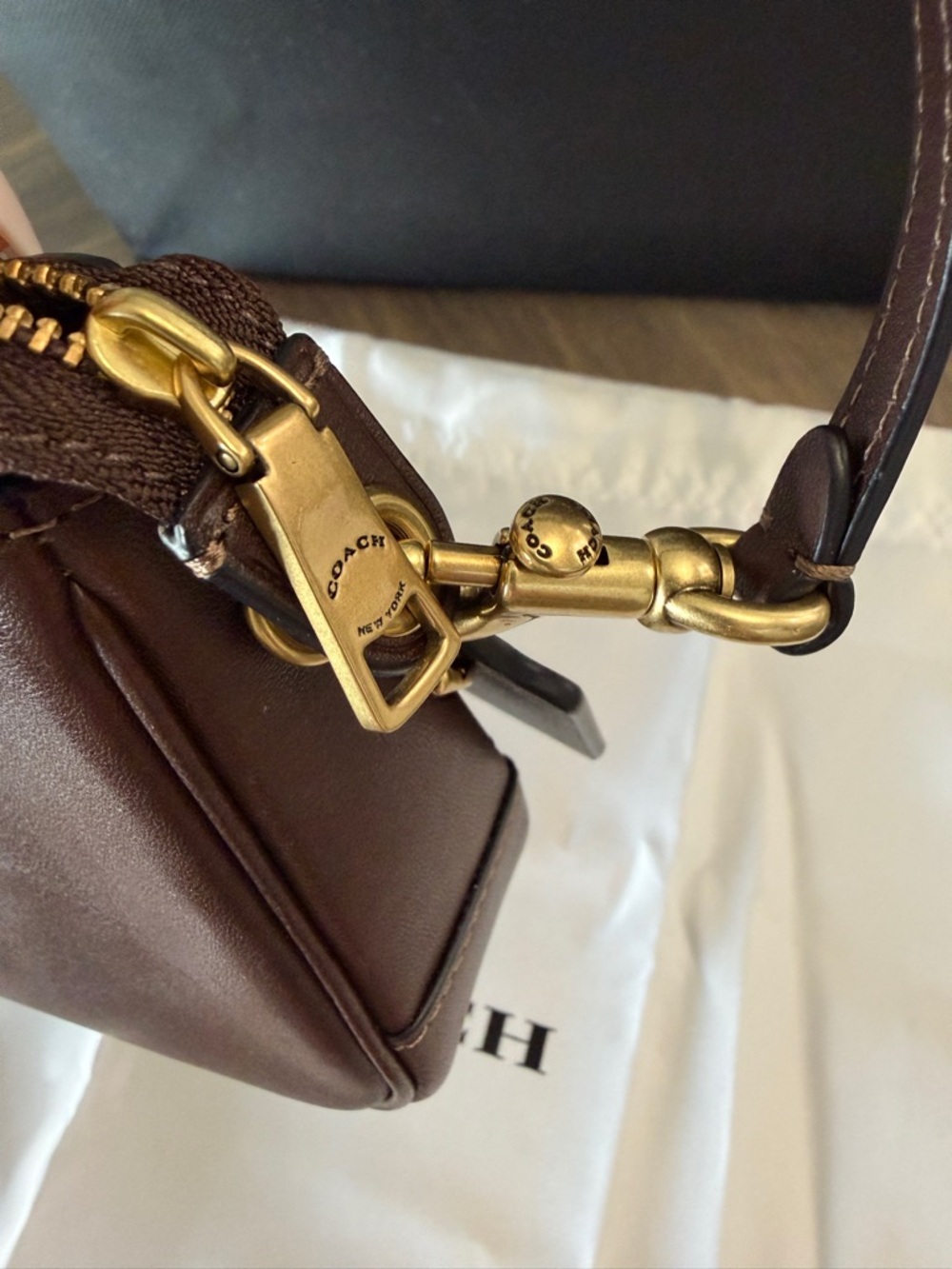Coach Plaza Shoulder Bag in Dark Brown with Gold Hardware. PRICE FIRM - Picture 9 of 11